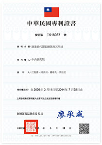 台灣專利 雄性素代謝乳酸菌